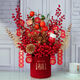 Xu Shansi decorative ornaments fortune fruit red fruit simulation floral blessing bucket flower arrangement fortune ornaments home prosperous house New Year ornaments hot stamping 50cm-Peaceful Joy + Apple