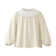 Papa new product climbing spring children's shirt girls pure cotton long-sleeved top 2026 new high-end fashion off-white 90