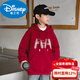 Disney Boys Red Sweatshirt Autumn and Winter New Zodiac New Year Children's Thickened Winter Year of the Horse Plus Velvet New Year's Clothes New Year Cotton Clothes Style Red Plus Velvet Thickened 170 cm