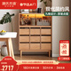 Genji Muyu solid wood sideboard modern minimalist restaurant storage cabinet oak glass cabinet home storage cabinet 0.82m sideboard (820*400*1110mm)