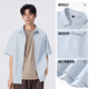 JEANSWEST LIFE JEANSWEST draped ice silk short-sleeved shirt men's summer loose half-sleeved urban commuting men's shirt jacket B