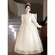 Hanquan girls evening dress autumn and winter new high-end flower girl wedding princess dress host children's piano performance clothing