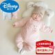 Disney baby winter clothes newborn tummy protection thickened jumpsuit for men and women baby cotton clothes and long-sleeved romper, pink 99 butterfly jumpsuit 52cm