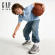 Gap Gap boys 2026 spring new pure cotton embroidered logo pique short-sleeved polo shirt children's US version 884299 blue stripes 110/60 (4-5 years old)