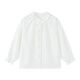 Little Naive Girls' Long Sleeve French Shirt Spring Children's Flower Collar Tencel Drape Shirt White 140