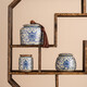 Jinpan blue and white Ru kiln tea jar large high-end sealed jar household ceramic moisture-proof tea jar Chinese tea storage tea jar Panzhilian blue and white Ru kiln-large tea jar
