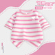 Piggy Banner (PEPCO) Girls Striped Short Sleeve T-Shirt 2026 Summer New Children's Skin Friendly Breathable Fashionable Versatile Casual Color Pure Cotton Skin Friendly Short Sleeve 01 120 Recommended Weight 37-45Jin Jin is equal to 0.5 kg