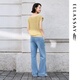 ELLASSAY Linen Sequin Yarn 2026 Summer New Casual Commuting Low Round Neck Sweater Women EWE372M01800 Indus Yellow XS