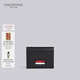 THOM BROWNE TB Custom bronzing pebble leather double-sided card holder black size 00
