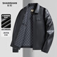 SHANSHAN Shanshan PU leather jacket men's business casual classic versatile lapel men's long-sleeved tops commuter fashion jacket