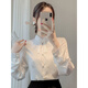 Playboy (PLAYBOY) new Chinese style plate button stand collar shirt women's design niche women's casual national style shirt spring light national style top official flagship white follow the store for priority delivery XS