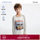 AIMER KIDS AIMER Children's Antibacterial Home Clothing Boys and Girls Pullover Long Sleeve Pajamas/Long Pajama Pants Tops - Street Racing 140 (55-70Jin Jin is equal to 0.5kg)