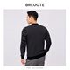 Brloote Basulan wool blended sweater warm contrasting jacquard bottoming sweater for men black regular 165/88A (46)