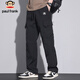 Paul Frank overalls men's spring American straight pants men's trendy casual pants men's trousers black 4XL