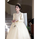 Hanquan girls evening dress autumn and winter new high-end flower girl wedding princess dress host children's piano performance clothing