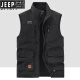 Jeep Spirit Jeep Outdoor Workwear Fishing Weste Frühling und Herbst Neue Multi-Pocket-Fotografie Casual Lose All-Match Jacke Black 677A Fleece Style 2xl Empfohlen 150-165jin [Jin gleich 0,5 kg]