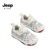 Jeep children's toddler shoes spring 2026 new children's shoes soft sole non-slip breathable baby shoes for boys and girls cream white 24 shoe inner length about 15.3cm