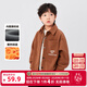 Zuoxi Boys' Shirt Plus Velvet Children's Corduroy Jacket Thickened 2025 New Boys' Clothing Winter Warm Top Dirty Orange Thickened 110 Recommended height is about 110cm