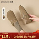 Xiyu all-inclusive Birkenstock shoes for women plus velvet 2025 winter new soft-soled cotton shoes warm one-foot furry shoes card color 38 (240mm)