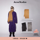 Acne Studios gift winter solid color narrow tassel cashmere label scarf dark camel one size