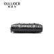OULUOER crocodile leather key bag men's large capacity genuine leather truck bag car keychain multi-function zipper key bag black belly
