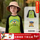 Paw Paw Team makes great contributions to boys' long-sleeved T-shirt raglan sleeve bottoming shirt for children and middle-aged children spring and autumn children's clothing cotton tops grass green 110