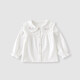 BORBOON B Girls' Shirt Long Sleeve Spring Clothes 2026 New Baby Girl Bottoming Shirt Clothes Children's Shirt Spring and Autumn Top White 8172 80