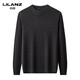 LILANZ Autumn and Winter 480g 100% Wool Sweater Men's Round Neck Thickened Warm Pullover Middle-aged and Elderly Thick Sweater Bottoming Shirt Heart Camel Thickened 14XL (180)