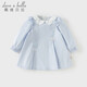 DAVE&BELLA children's skirt 2026 spring new girl's dress pure cotton baby girl's skirt sweet little princess skirt light blue ready stock 73 cm (recommended height 66-73cm)