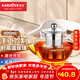 KAMJOVE glass teapot high temperature resistant 304 stainless steel filter flower teapot elegant cup teapot simple tea art pot A-08 800ml