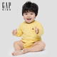 Gap Gap Infant and Toddler 2026 Spring New Cotton Bear Henry Collar Long Sleeve Jumpsuit Children's Clothing 861538 Yellow 66cm (3-6 months) Asian size