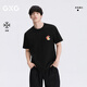 GXG men's short-sleeved T-shirt cool Apple small label texture material short-sleeved knitted 2026 summer new product black L