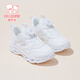 Fuluo Mi Girls Breathable Mesh Shoes Spring New Campus Versatile Casual Sports Shoes Junior High School Students Running Shoes White 31