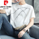
Pier Cardin ice silk short-sleeved T-shirt men's summer new half-sleeved base shirt men's youth loose casual T-shirt top men's clothing 829 khaki M