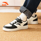 ANTA small white shoes, children's sneakers, boys and girls, middle-aged and adolescents, spring and autumn new student lightweight breathable sports shoes, white and black, panda color, size 33 (foot length 205mm)