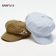 Sanfu (SANFU) Snoopy plaid octagonal hat, retro literary and artistic face-showing small fashion clothing accessories hat 520203 blue one size