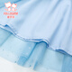 Fuluo Mi girls dress children's skirt autumn new high-end fashion good-looking birthday little girl princess dress blue 140