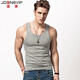 JOONSVIP Men's Vest Solid Color Cotton Sports Fitness Vest Men's Summer Bottoming Slim Tight Singlet Elastic Warm Vest Black + White (Regular Style Two-Pack) XL / About 70kg