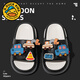 G.duck children's slippers new cartoon car soft bottom non-slip 2026 baby indoor bathing slippers boys outer wear sandals A01BIBI car-white 26-27 size, inner length 16.5cm