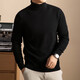 8% cashmere 92% wool men's solid color turtleneck thickened wool sweater cashmere blended sweater 5120 black XL
