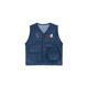 YOUGE spring new baby cotton cartoon printed lapel children's long-sleeved shirt denim