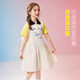 ASK JUNIOR children's clothing children's skirt girls summer polo collar dress casual versatile mid-length skirt beige 170