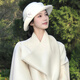 NOSSKISS luxury brand Hepburn style French gold hat women's autumn and winter elegant temperament floral woolen fisherman hat off-white