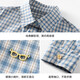 Taoding original girls plaid shirt spring new big children plaid casual college style lapel long-sleeved top for women blue bottom orange plaid 170 /L|105-120Jin Jin equals 0.5 kg