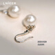Lnieer999 pure silver earrings women's pearl earrings niche French style light luxury retro perfect round high-end earrings temperament ear hooks 999 pure silver pearl earrings a pair