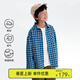Mipo new product 26 spring new children's shirt for boys and girls soft and breathable outdoor plaid versatile sun protection top trendy blue plaid 140