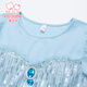 Fuluo Mi girls dress children's skirt autumn new high-end fashion good-looking birthday little girl princess dress blue 140