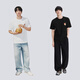 GXG men's short-sleeved T-shirt cool Apple small label texture material short-sleeved knitted 2026 summer new product black L