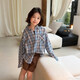 SEVEN BOBI Parent-Child No. 7 Children's Warehouse Girls and Big Children American Contrast Color Plaid Long-Sleeved Shirt Spring New Fashion Style Jacket Trendy Picture Color Ready in Stock 110 cm