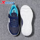 Xtep children's 2026 spring new boys' soft-soled Velcro non-slip sports running shoes for middle-aged and older children, deep blue/classic white, dense mesh and breathable 33